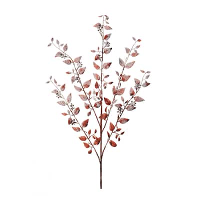 Icy Leaf Spray (Set of 2) - White, Brown