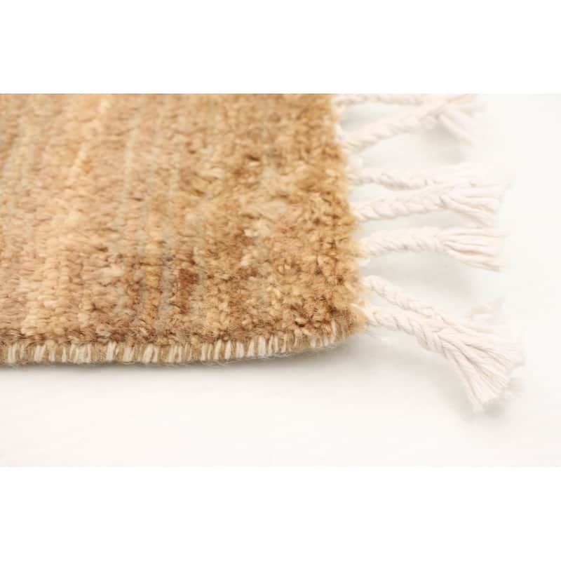 ECARPETGALLERY Hand-knotted Pak Finest Gabbeh Tan Wool Rug - 3'11 x 6'3