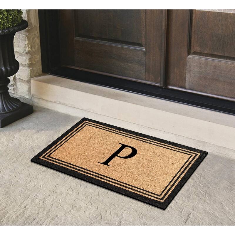 A1HC Natural Coir Doormat with Heavy Duty PVC Backing,0.75 Inch Pile Height, Perfect for Outdoor Use