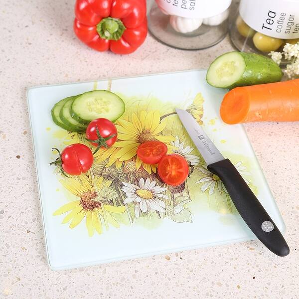 Multi-functional Tempered Glass Cutting Chopping Board Kitchen Surface ...