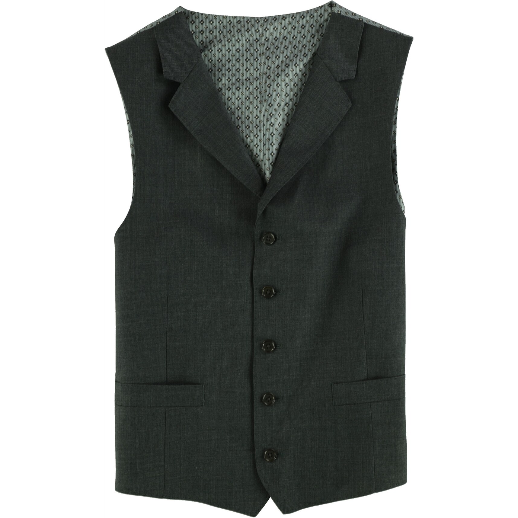 Shop Tallia Mens Heathered Five Button Vest 38 Regular Free