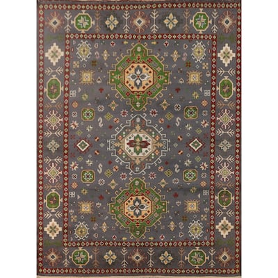 Traditional Kazak Area Rug Hand-Knotted Oriental Wool Carpet - 8'0" x 9'11"