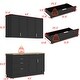 preview thumbnail 10 of 16, Black Cupboard,Wooden Sideboard Buffet Cabinet with Storage,Suitable for Organizing Pantry,Kitchen,Garage