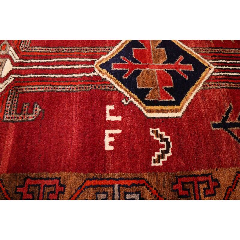 ECARPETGALLERY Hand-knotted Melis Vintage Red Wool Rug - 6'4 x 7'4