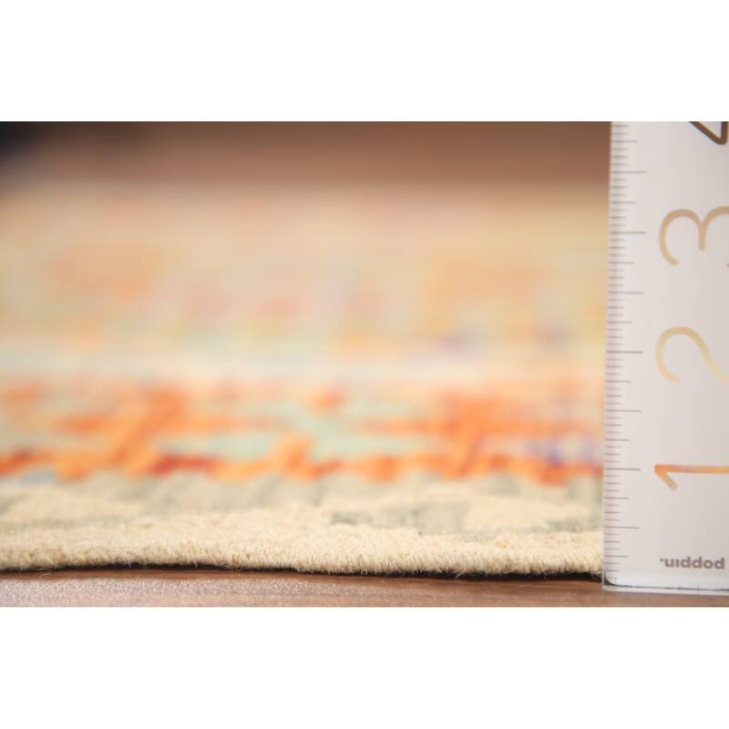 Hand Woven Oriental 100% Wool Carpet Southwestern Geometric Multi-Colored Kilim Area Rug - 5' 11'' X 4' 6''