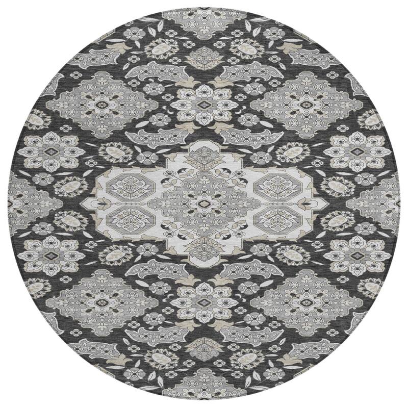 HomeRoots Medallion Traditional Rectangle Outdoor Rug