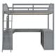 preview thumbnail 6 of 16, Versatile Full Size Wooden Loft Bed with U-Shaped Desk, Storage Compartments and Tri-Fold Mirror