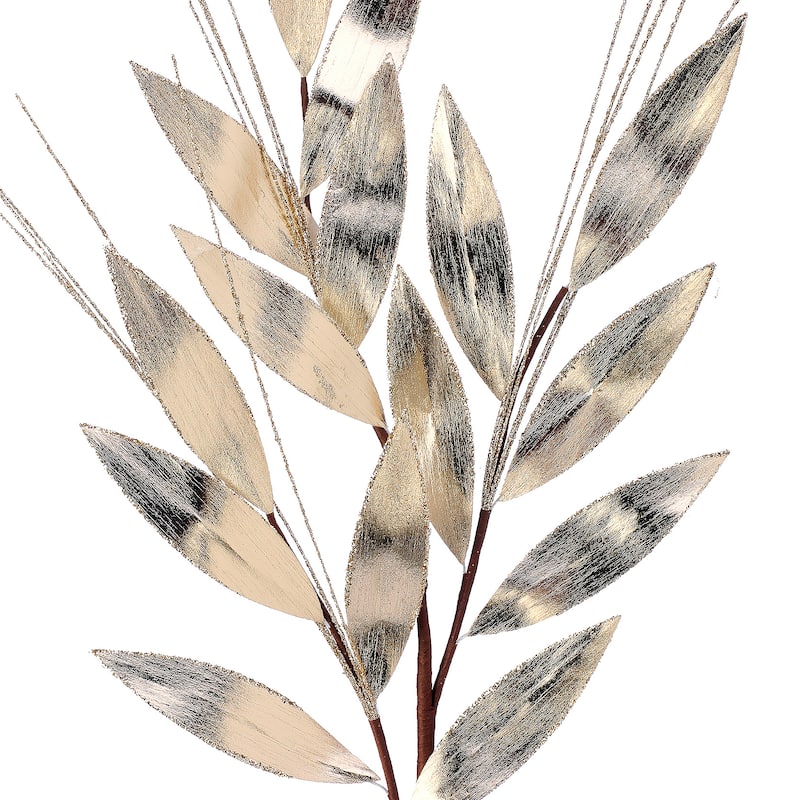 32" Metallic Laurel Leaf Grass Spray