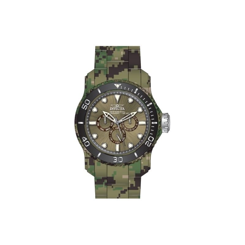 Invicta Men's 47855 Pro Diver Quartz Chronograph Khaki, Grey, Brown Dial Watch - Multi