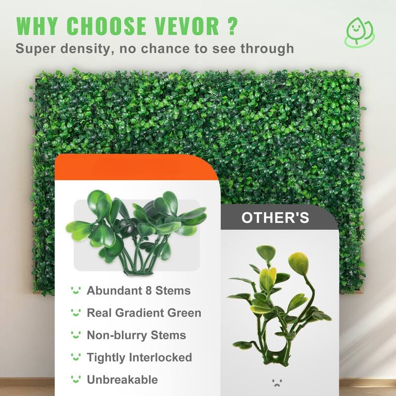 12PCS 24"x16"Artificial Boxwood Boards,UV Protected Grass Wall Panels & Boxwood Fence Panels for Green Wall Decor,Garden Fence