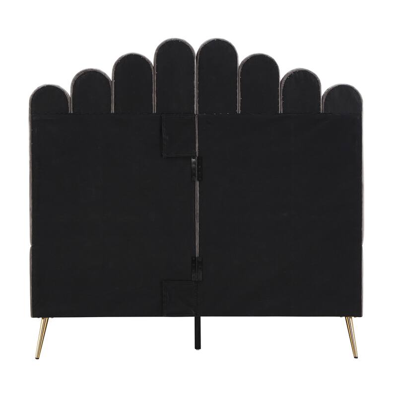 Eggleston Art Deco Velvet Upholstered Platform Bed by iNSPIRE Q Bold