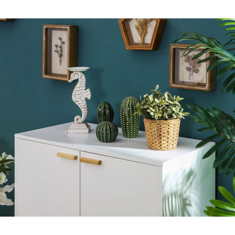 White Accent Storage Cabinet with Doors
