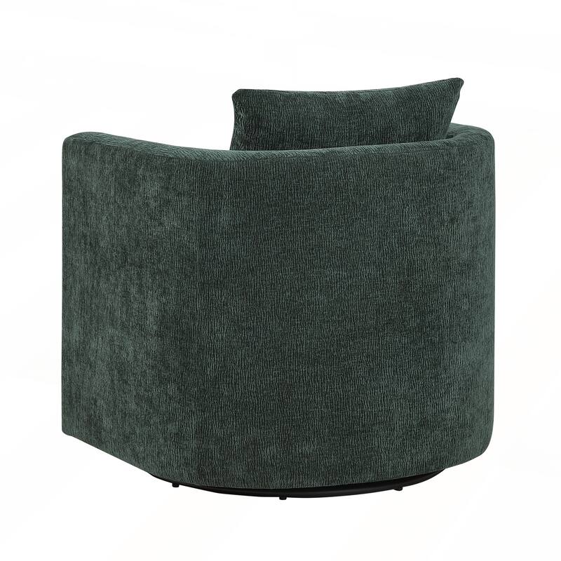Performance Fabric Swivel Barrel Chair