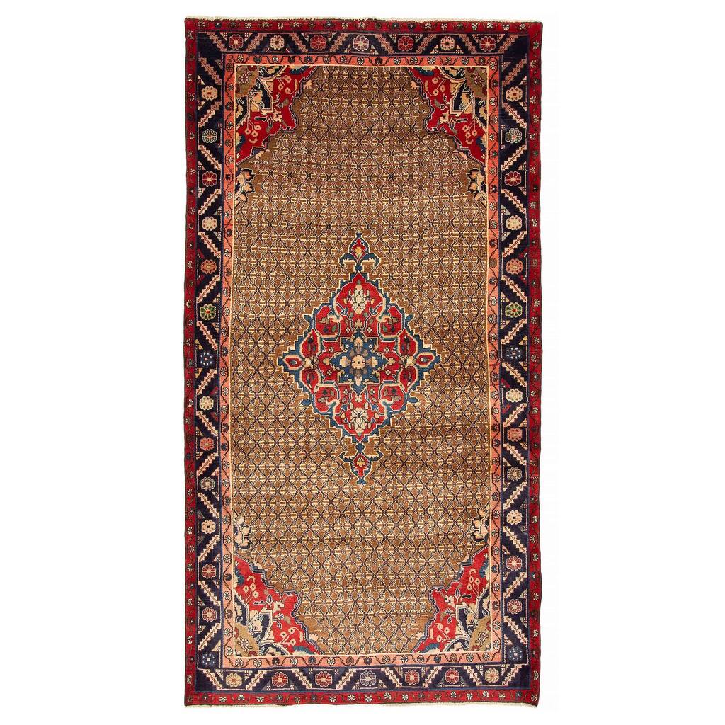 ECARPETGALLERY Hand-knotted Andelz Brown Wool Rug - 5'0 x 9'9