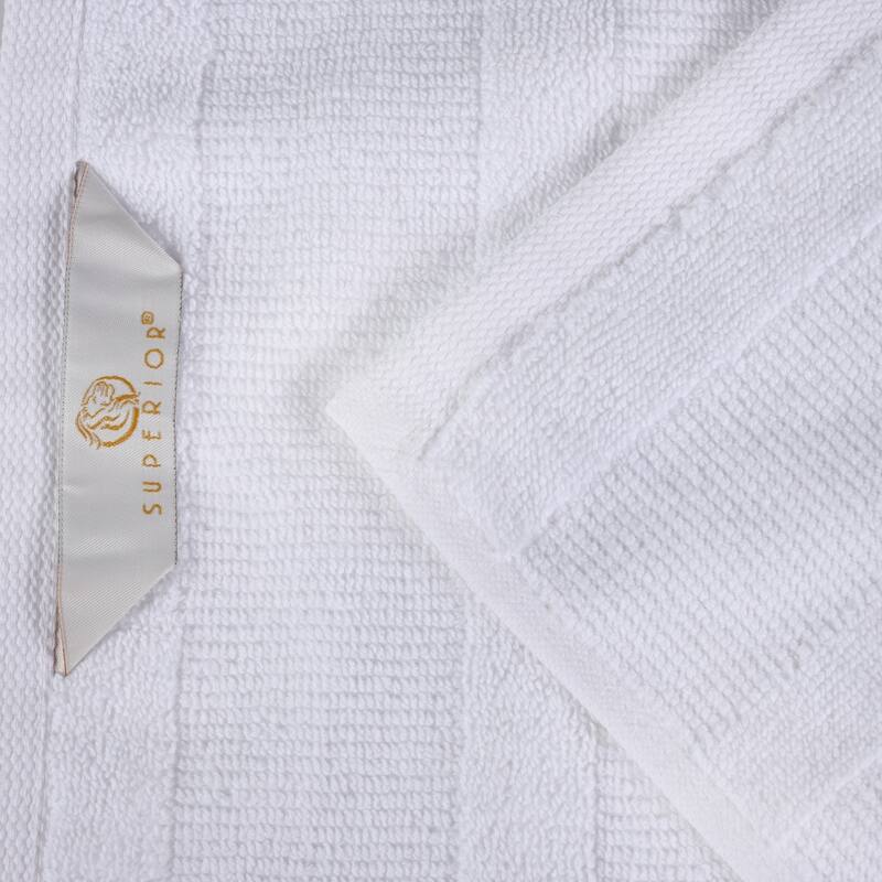 Superior Roma Cotton Assorted Ribbed Solid Towel Set of 12