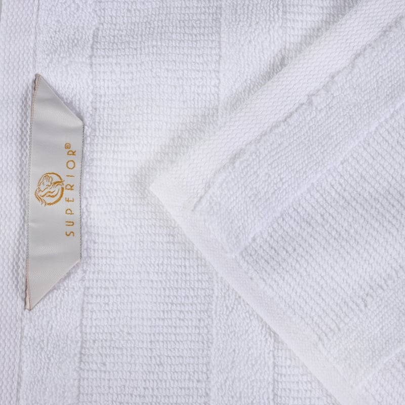 Superior Roma Cotton Ribbed Absorbent Face Towel Washcloth Set of 12