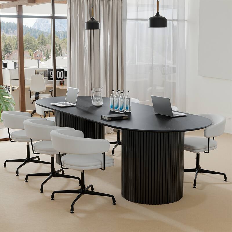 86" Big Solid Wood Oval Table Conference Table for Large Meeting Rooms