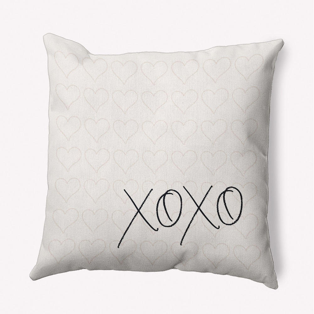 XOXO with Hearts Valentine's Day Decorative Indoor Pillow