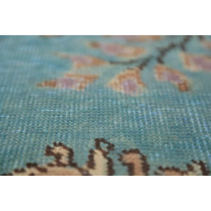 Turquoise Blue Medallion Tabriz Persian Area Rug Handmade Wool Carpet - 6'4"x 9'10"