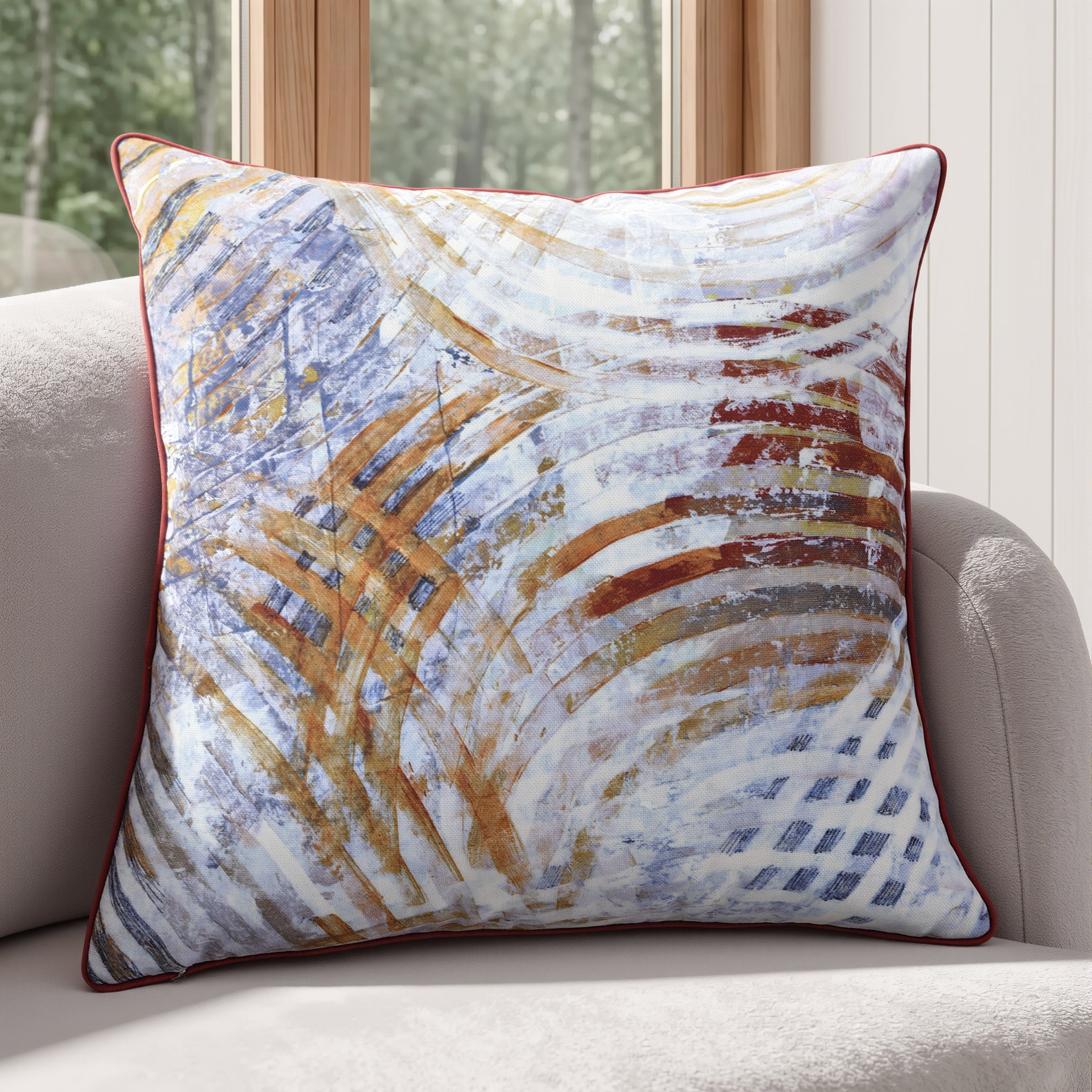 StyleCraft Radiant Arc Abstract Pillow - Multicolor
