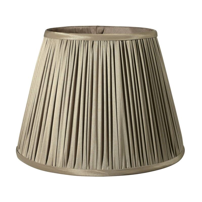 HomeRoots 11" Ash Slanted Pleated Tafetta Lampshade - 11