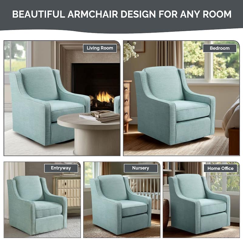 Madison Park Harris Upholstered Swivel Armchair