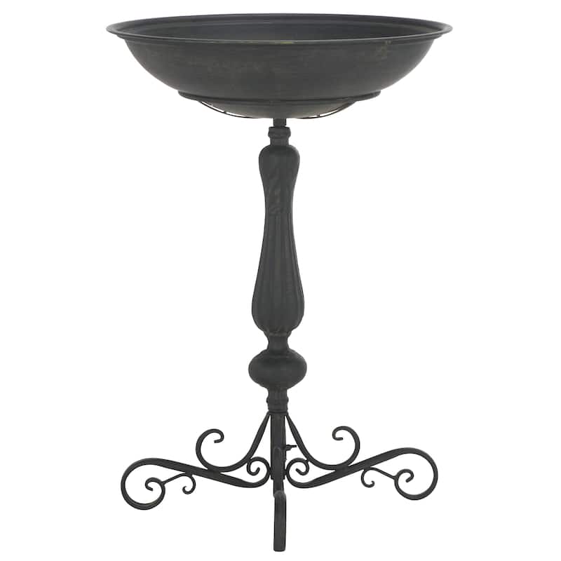 SAFAVIEH Outdoor Brisa Victorian Scroll Iron Bird Bath - 19" W x 19" D x 27" H - 19"W x 19"D x 27"H