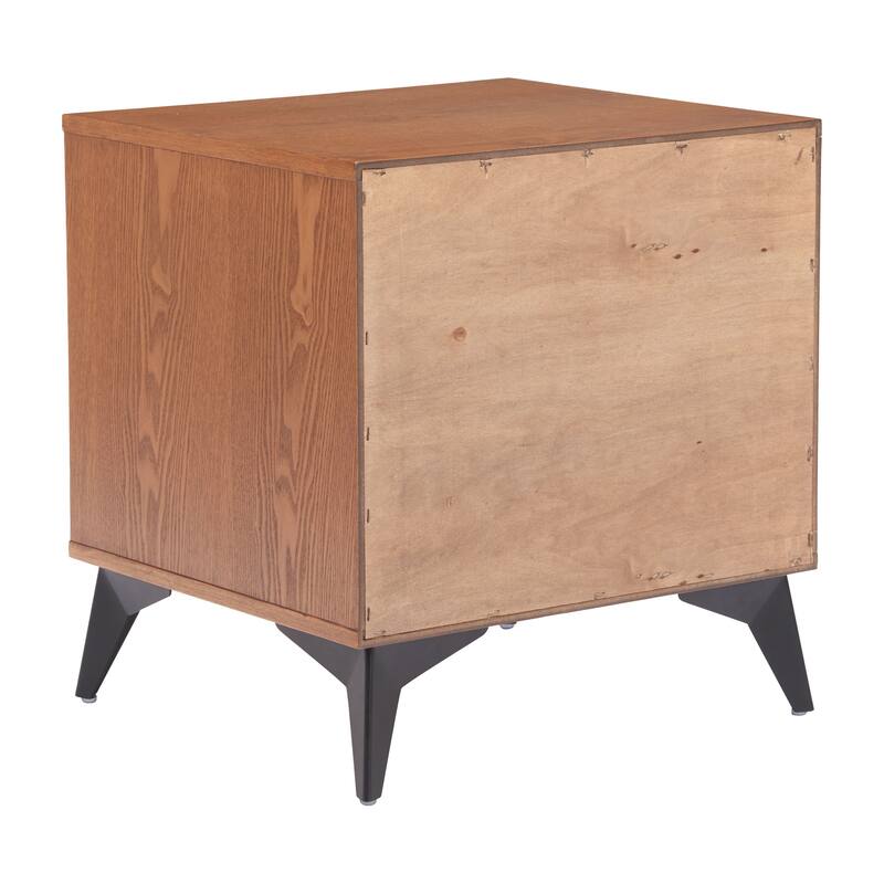 Zarif Nightstand Black & Walnut