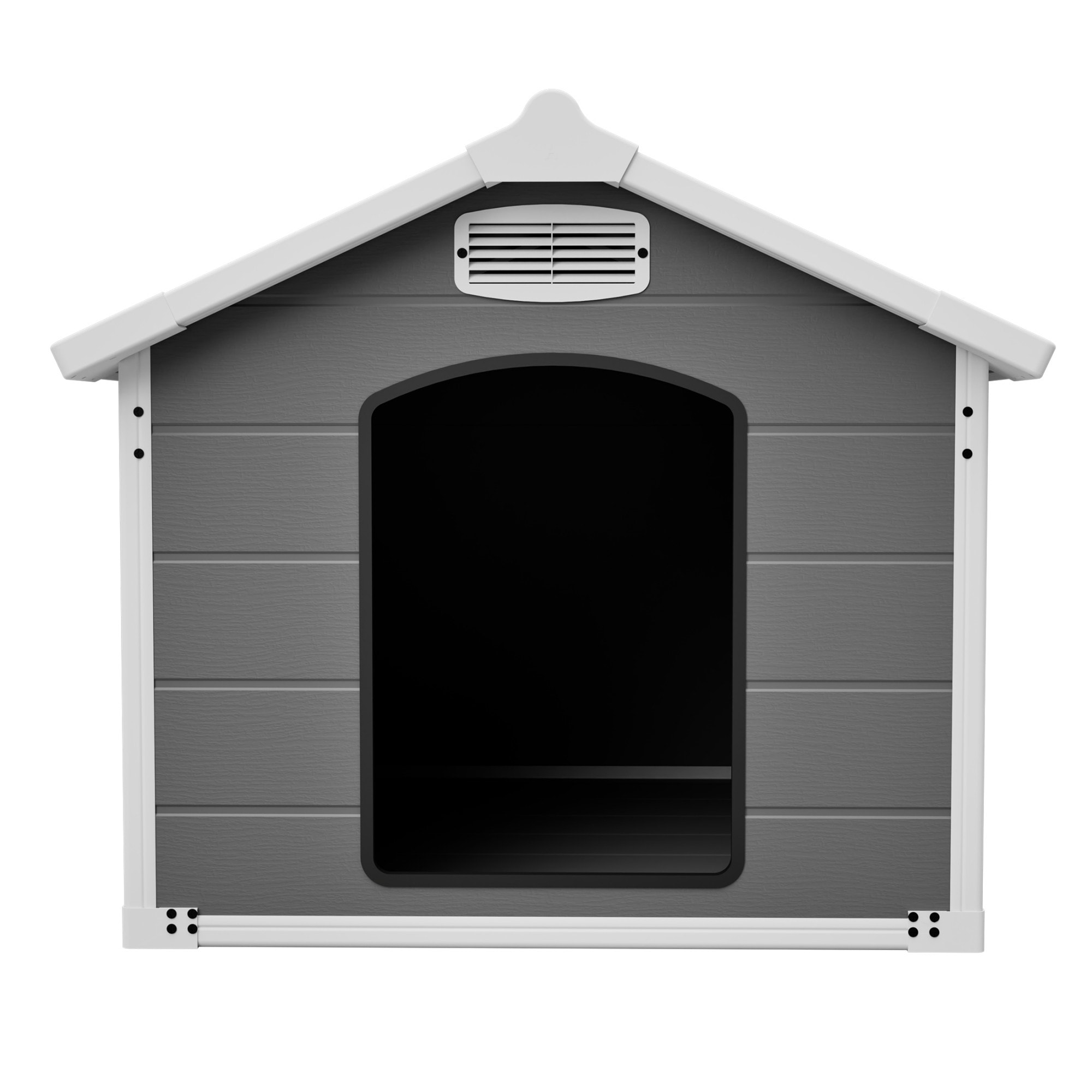 Heavy Duty Waterproof 51-in Gray Polypropylene Vented Dog House 1 Pack