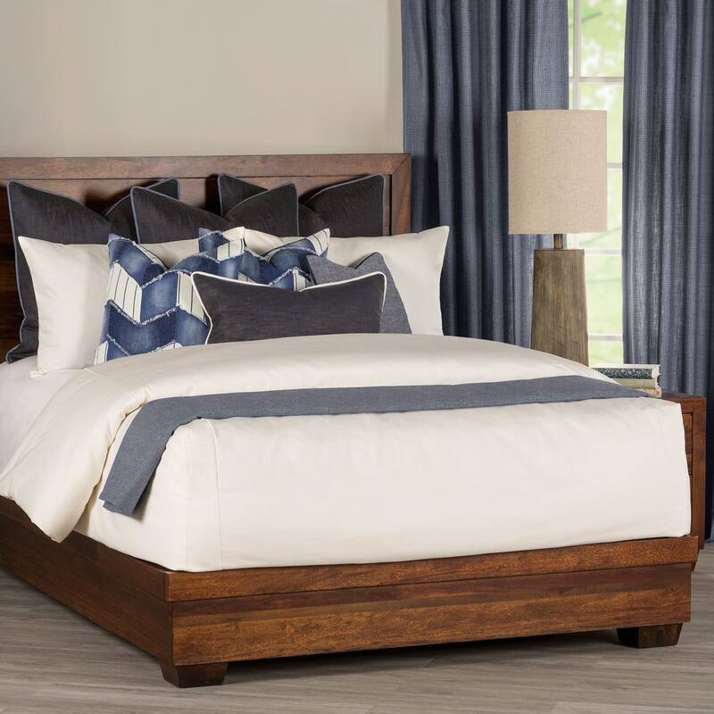 Overall Denim-Style Bed Cap Comforter Set with Sewn Corners