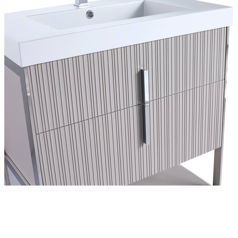 Fine Fixtures Serenity Modern Bathroom Vanity with White Gel Acrylic Top