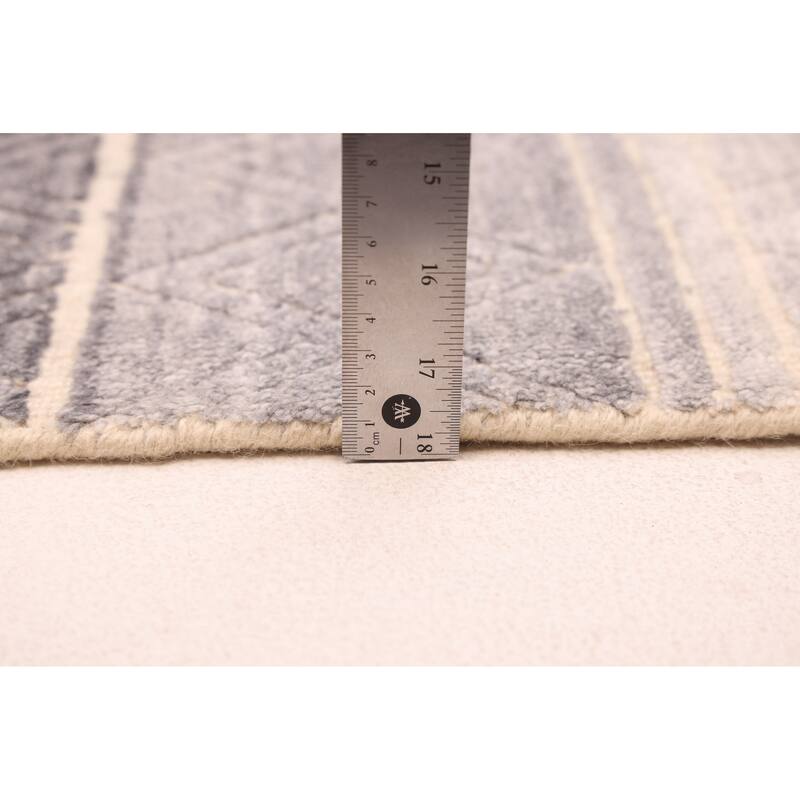 ECARPETGALLERY Hand Loomed Elysian Grey Wool Rug - 6'7 x 9'10