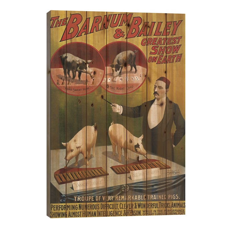 1900s Barnum & Bailey Circus Poster Print On Wood by The Advertising Archives - Multi-Color - 26x18x1.5