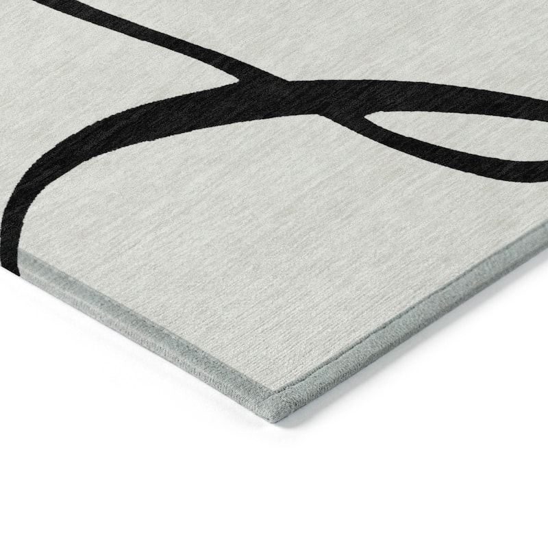 Machine Washable Indoor/ Outdoor Abstract Modern Chantille Rug