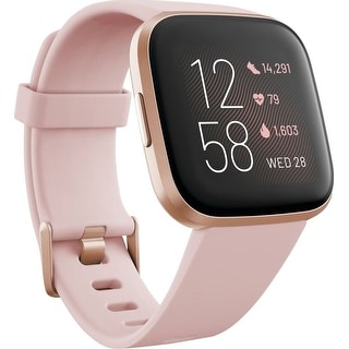 Shop Fitbit Versa 2 Smartwatch 40mm Aluminum Black Carbon With