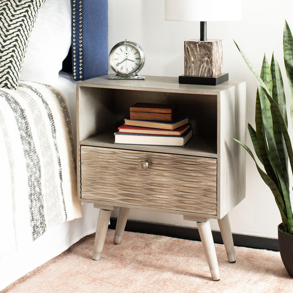 SAFAVIEH Brandy Single Drawer Textured Nightstand