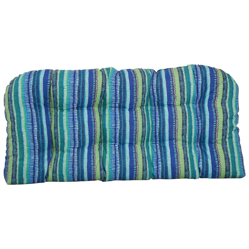 42-inch Rounded Back Tufted Outdoor Loveseat/Bench Cushion