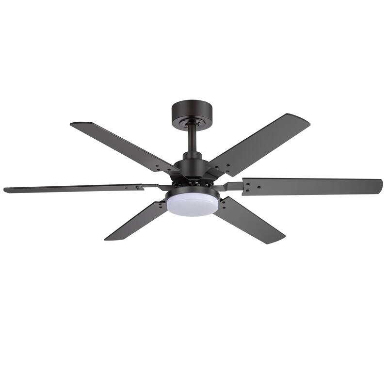 2pcs 46-inch Reversible 6-Blade LED Ceiling Fan with Light Kit and Remote