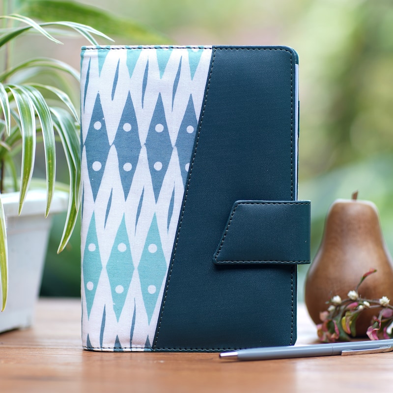 Novica Handmade Ivy Geometry Batik Cotton Planner