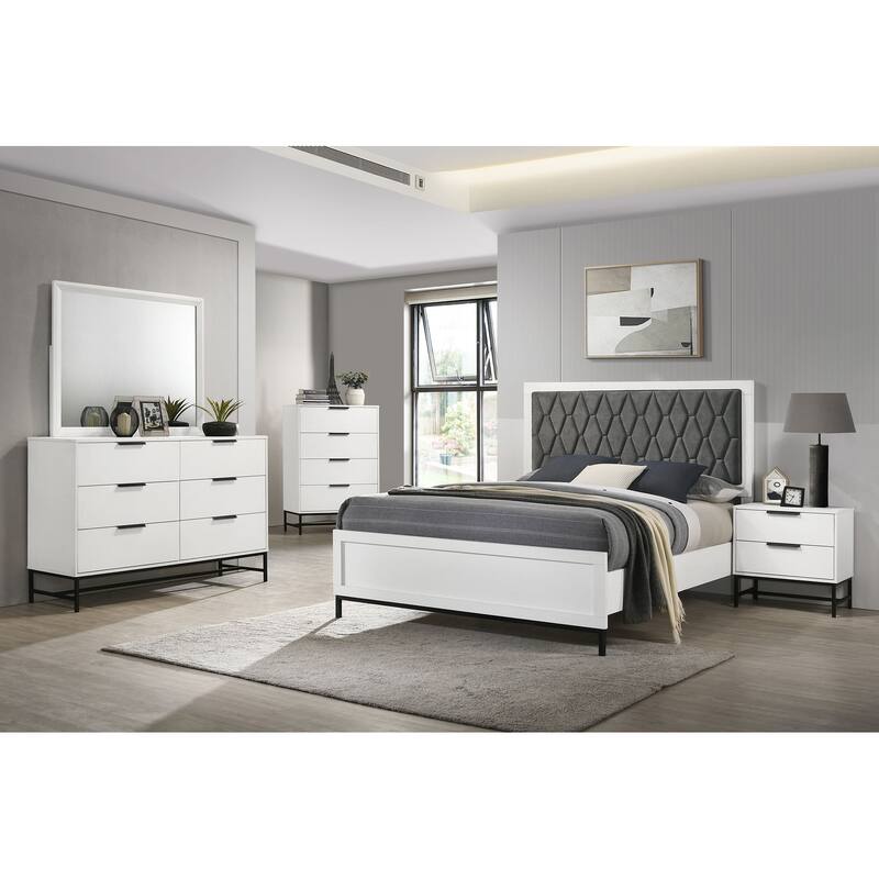 Sonora Bedroom Set White - California King - 5 Piece