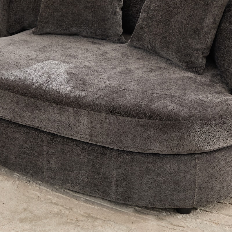 55.1" W Accent Barrel Chair,Modern Oversized Sofa Chair with 5 Pillows