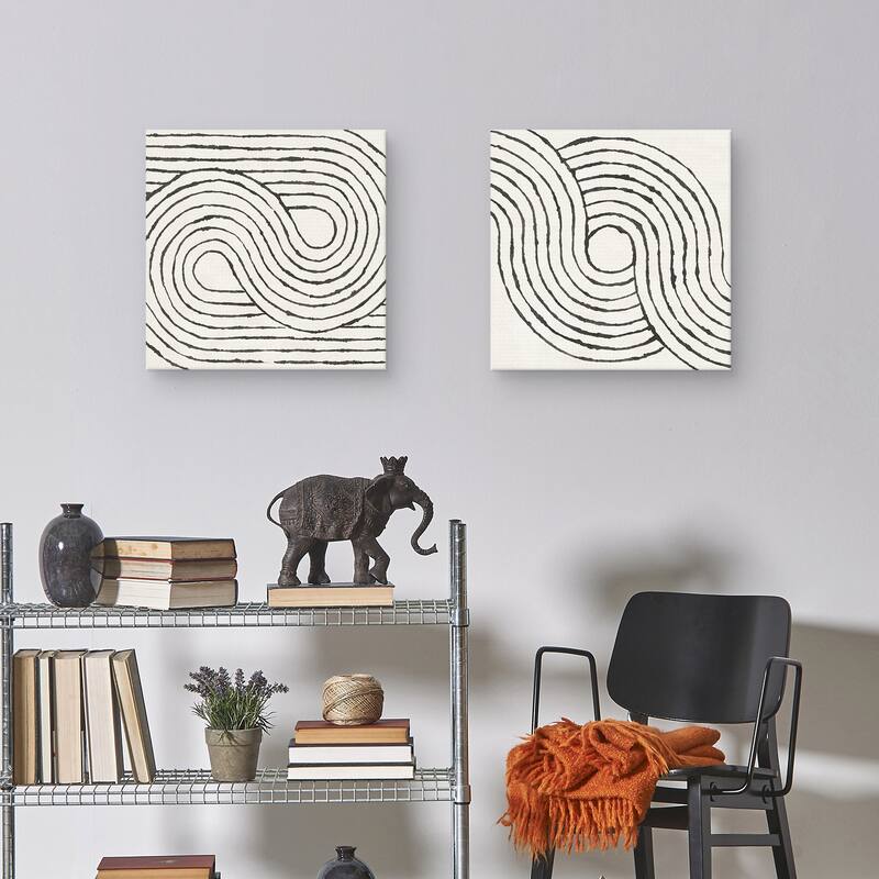 Rainbow Road I-II BW by Moira Hershey Canvas Art Prints
