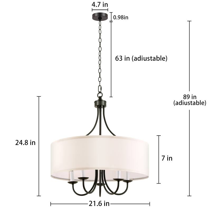 Modern Drum Light Chandelier Industrial Dining Room Light Fixtures