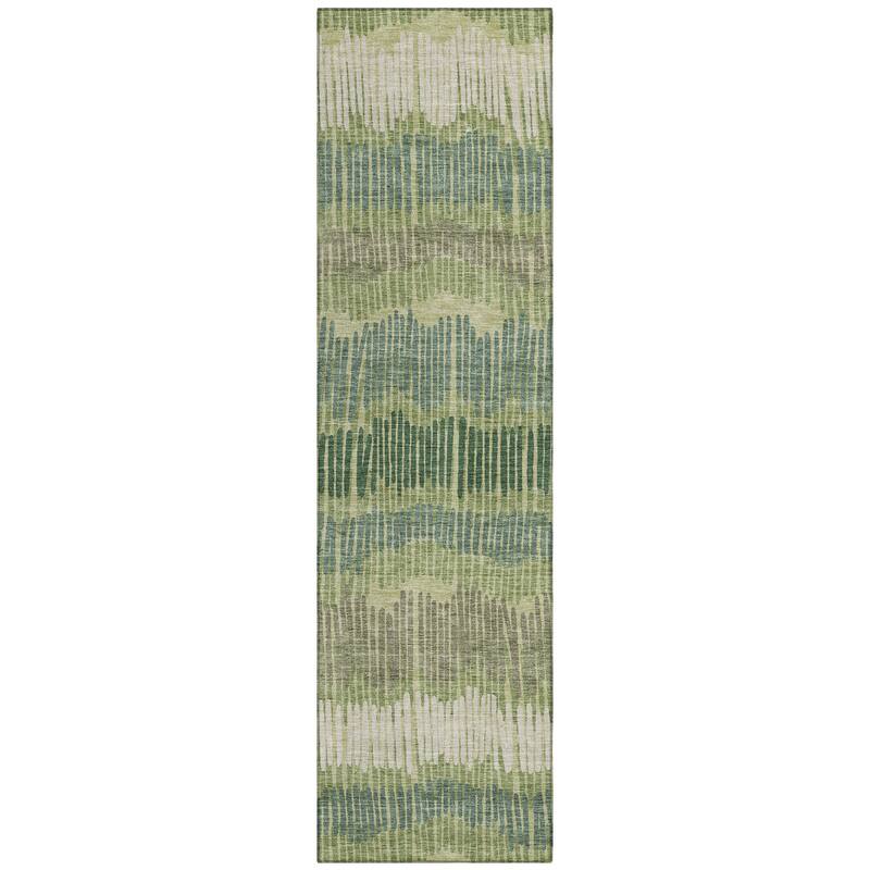 Machine Washable Indoor/ Outdoor Chantille Stripe Abstract Rug