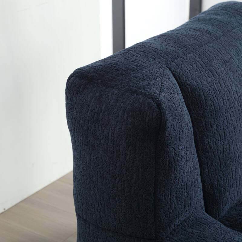 Oaks Aura Fluffy Bean Bag Chair, Super Soft Lazy Sofa Chair With Memory Foam And Ottoman, Indoor Modern Bean Bag Chair