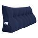 WOWMAX Large Reading Wedge Headboard Pillow for Bed Rest Back Support - California King - Navy