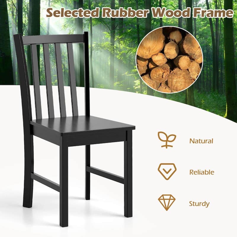 Costway Rustic Dining Chairs Set of 4 with Slat Tilt Backrest, Wide - See Details
