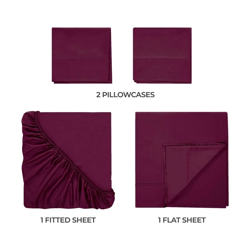 Superior Egyptian Cotton 300 Thread Count Solid Bed Sheet Set