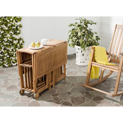 SAFAVIEH Outdoor Brandy 5-Piece Outdoor Dining Table Set - 43Wx35Dx29H