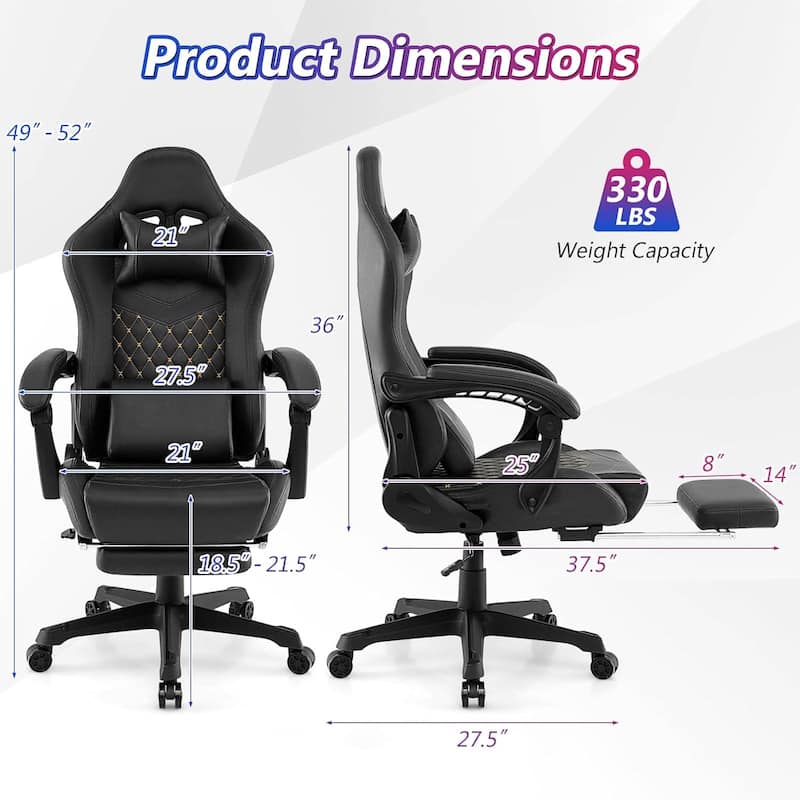 High Back Video Game Chair Ergonomic Computer Chair w/Rocking Function